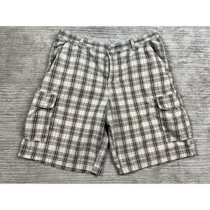 Indigo Palms Cargo Shorts Mens 38 Multicolor Plaid Cotton Blend Outdoor Workwear